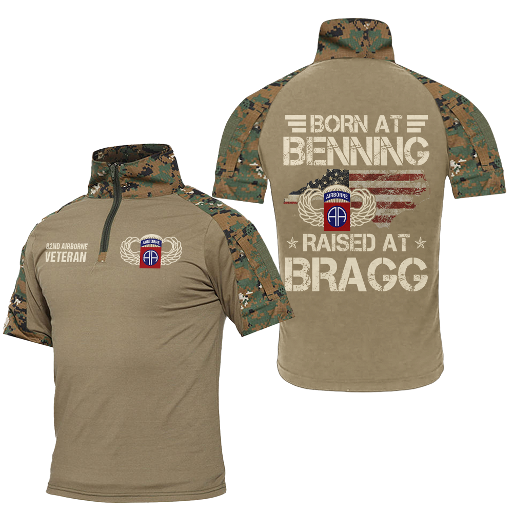 Born At Benning Raised At Bragg Tactical Polo Shirt