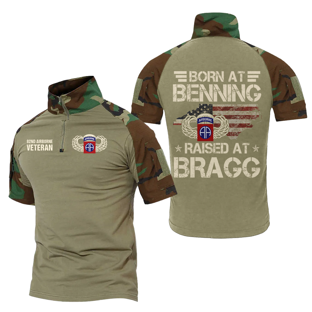 Born At Benning Raised At Bragg Tactical Polo Shirt