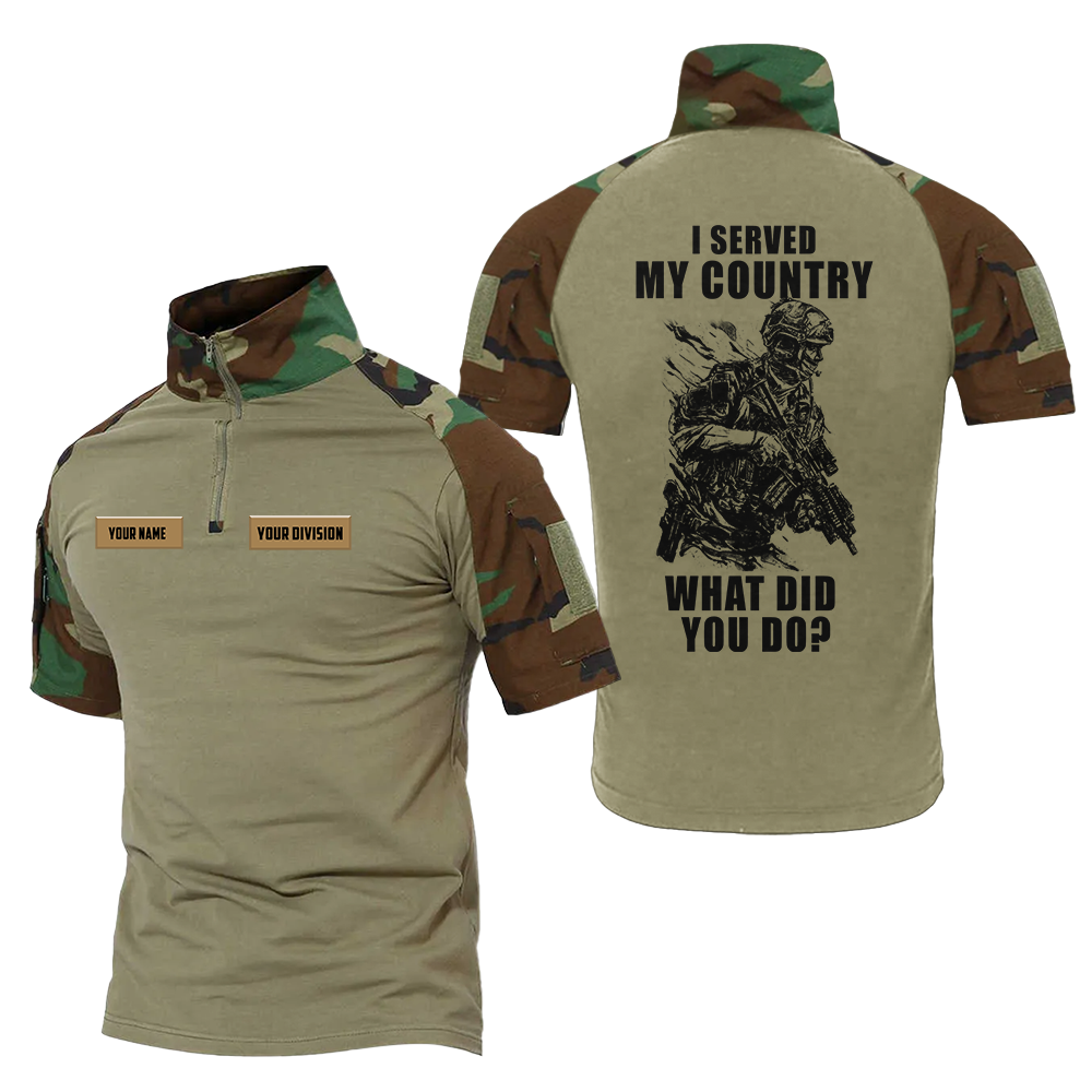 Personalized I Served My Country What Did You Do Tactical Polo Shirt