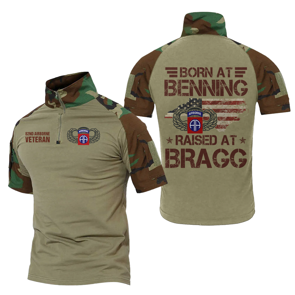 Born At Benning Raised At Bragg Tactical Polo Shirt