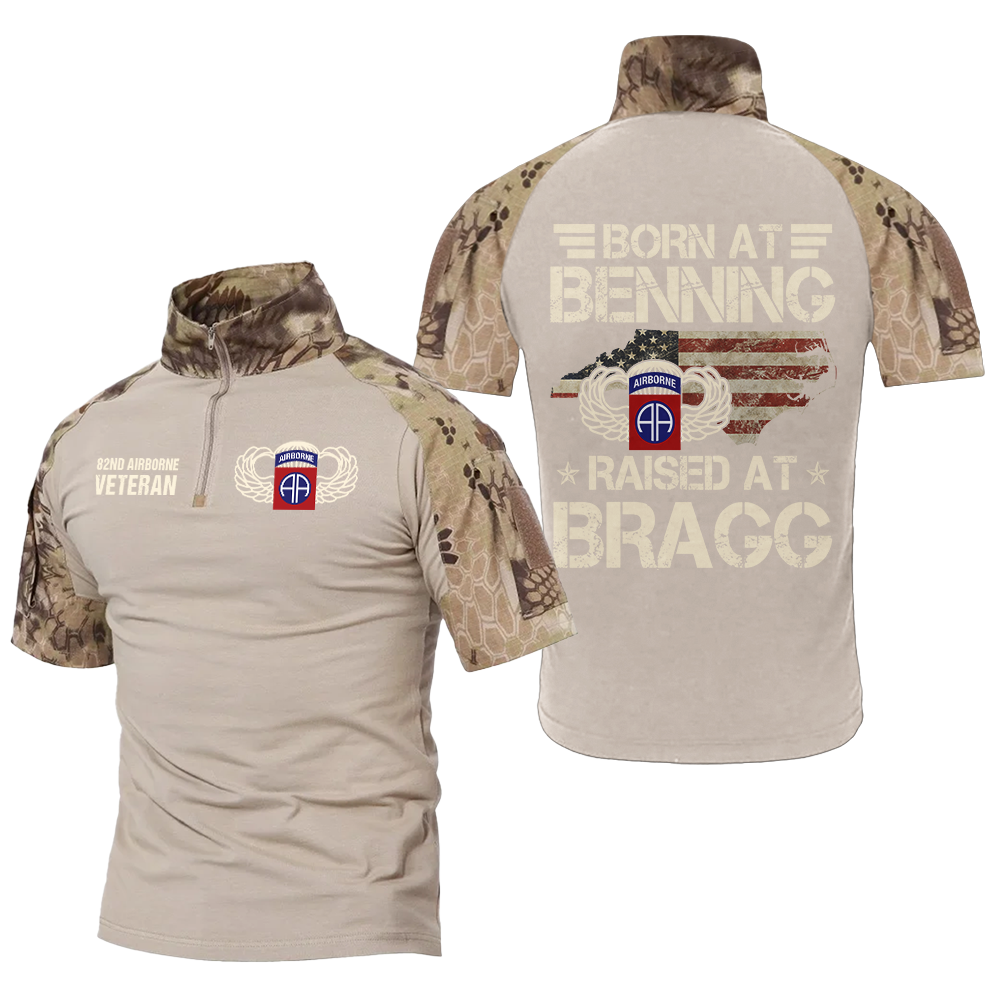 Born At Benning Raised At Bragg Tactical Polo Shirt