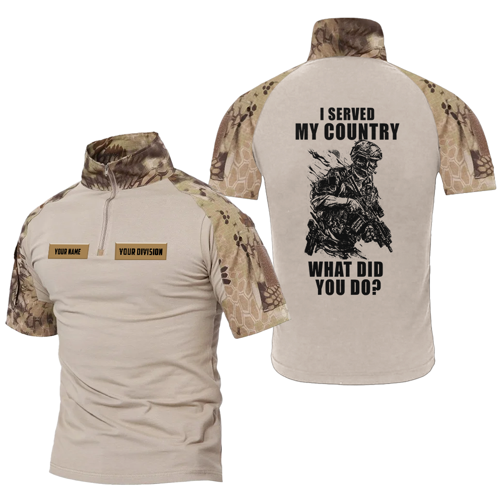 Personalized I Served My Country What Did You Do Tactical Polo Shirt