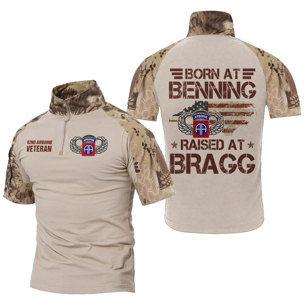 Born At Benning Raised At Bragg Tactical Polo Shirt