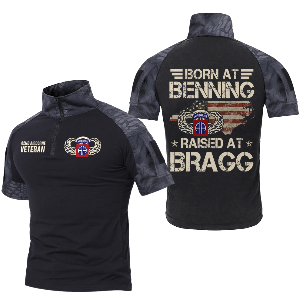 Born At Benning Raised At Bragg Tactical Polo Shirt