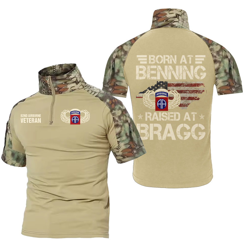 Born At Benning Raised At Bragg Tactical Polo Shirt