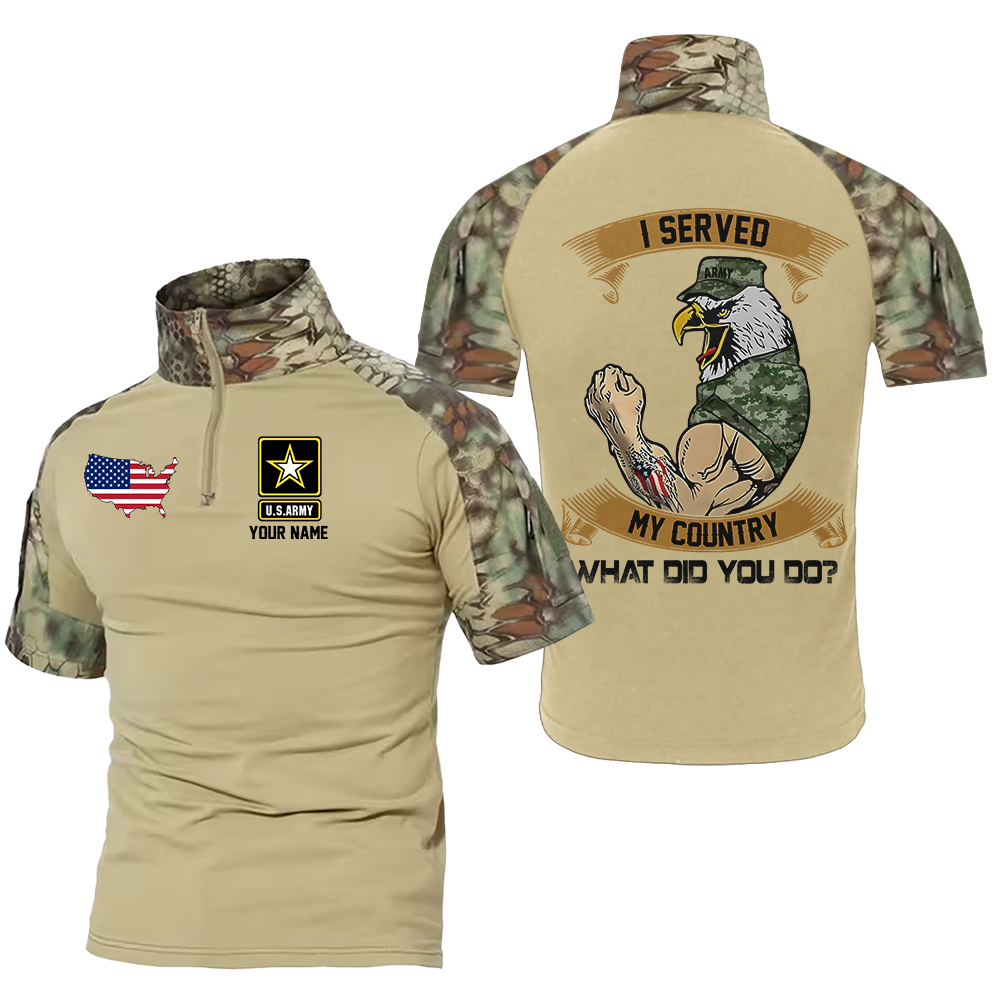 PersonalizedI Served My Country What Did You Do Tactical Polo Shirt