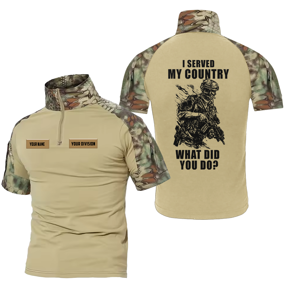 Personalized I Served My Country What Did You Do Tactical Polo Shirt