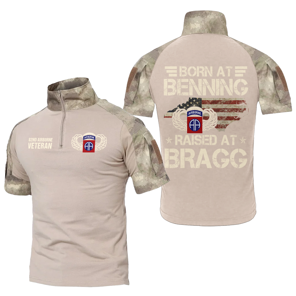 Born At Benning Raised At Bragg Tactical Polo Shirt