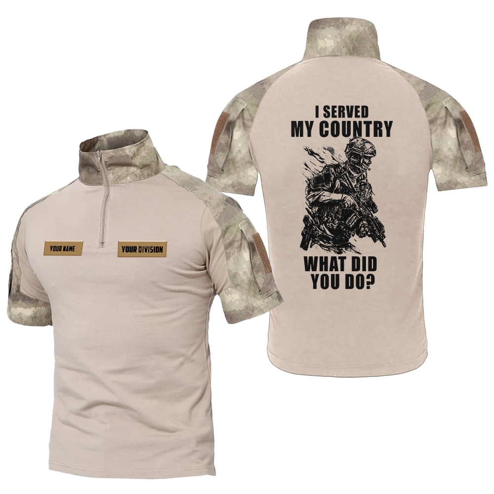 Personalized I Served My Country What Did You Do Tactical Polo Shirt