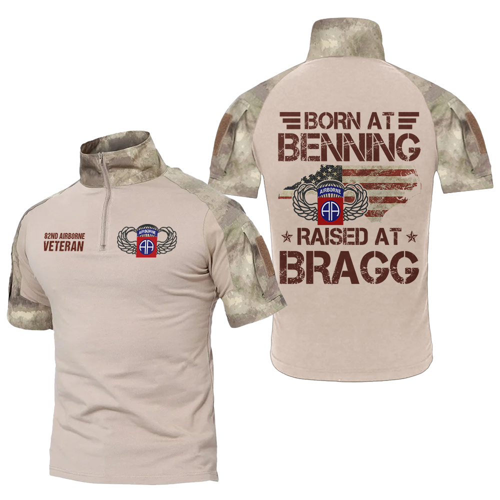 Born At Benning Raised At Bragg Tactical Polo Shirt