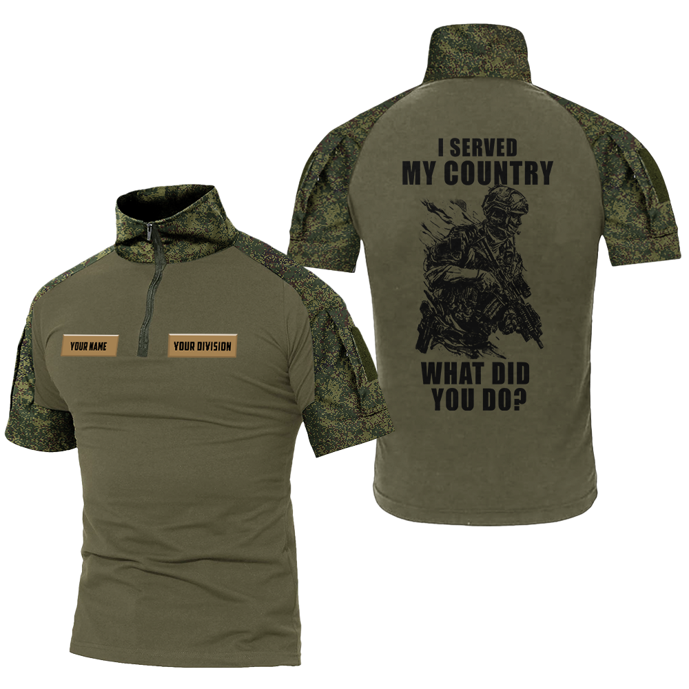 Personalized I Served My Country What Did You Do Tactical Polo Shirt