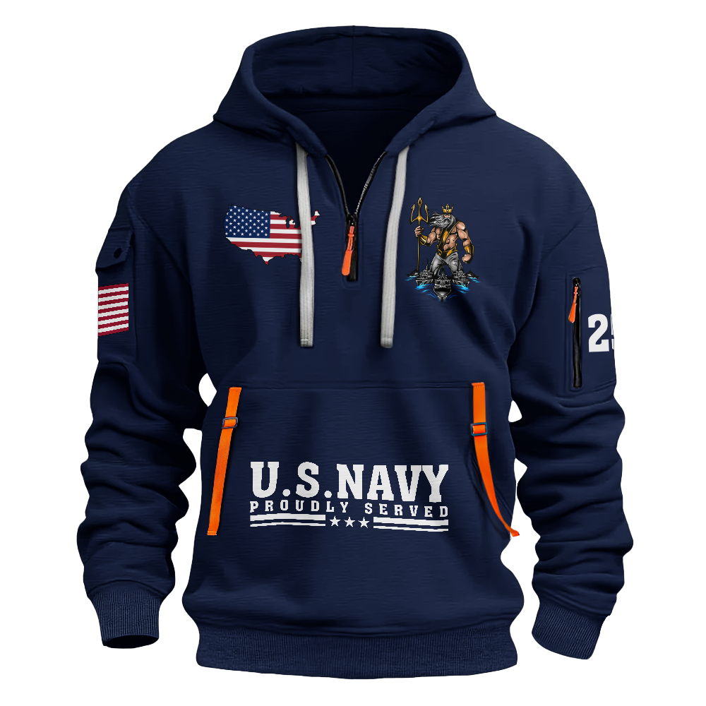 Navy 250th Anniversary Quarter Zip Hoodie
