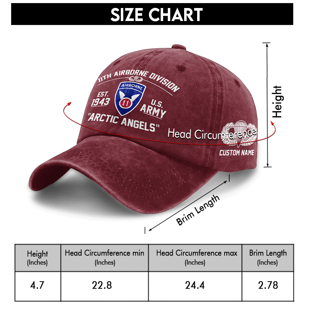 Personalizable 11th Airborne Division Washed Cap