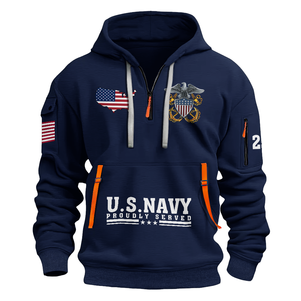 Navy 250th Anniversary Quarter Zip Hoodie