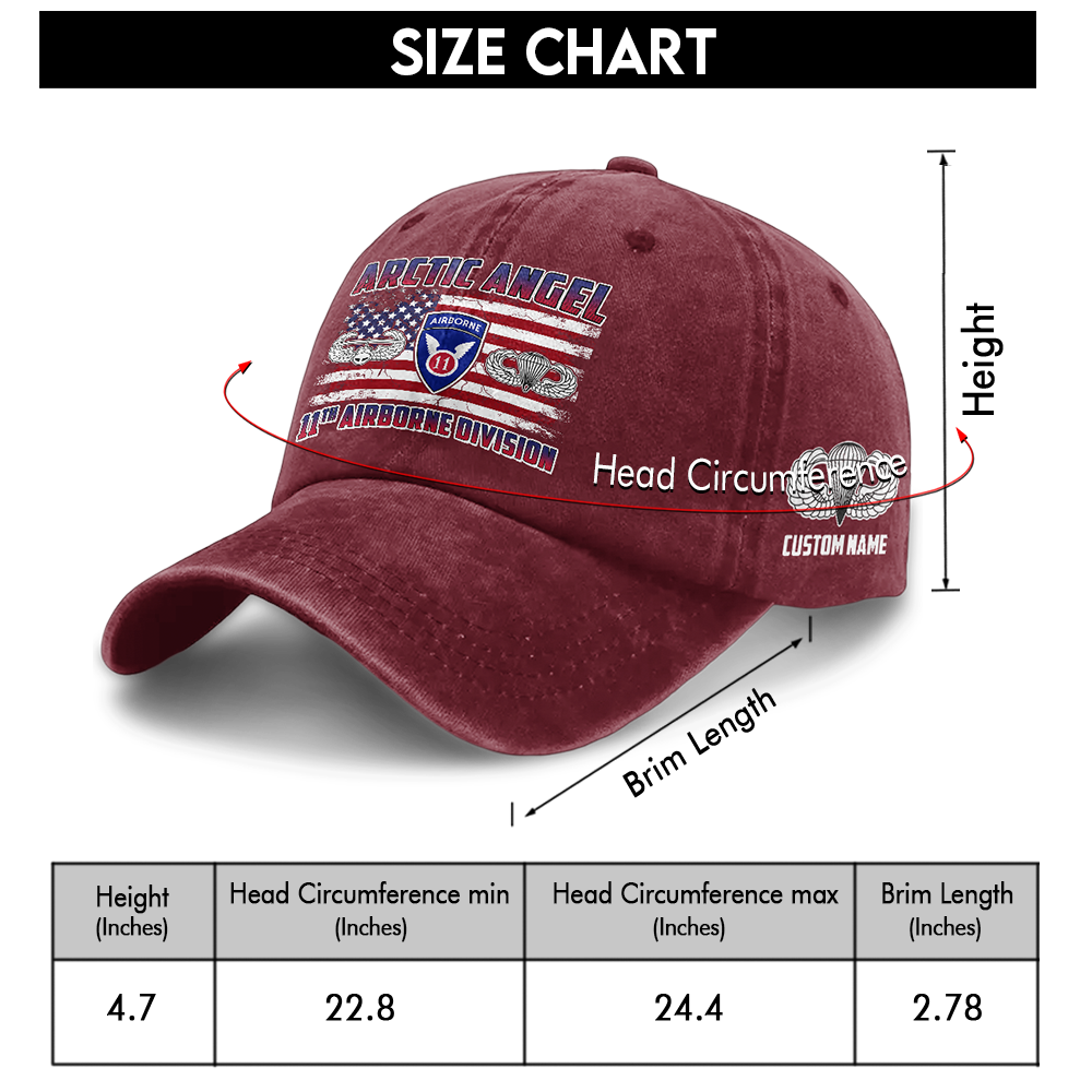 Personalizable 11th Airborne Division Washed Cap