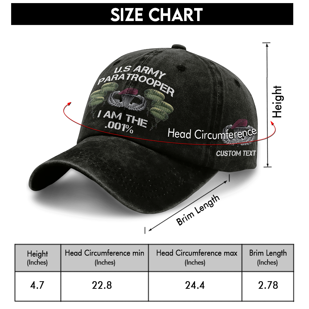 Airborne Paratrooper I Am The .001% Washed Cap
