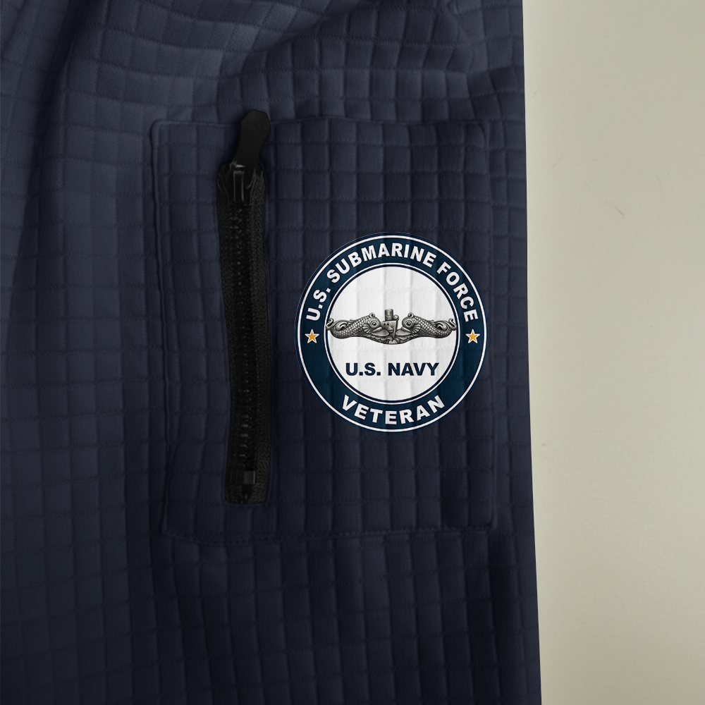 Navy Submarine I Earned My Fish & DD214 Waffle Hooded Jacket