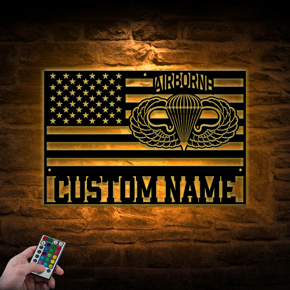 Personalized Airborne Metal Sign Wall Art