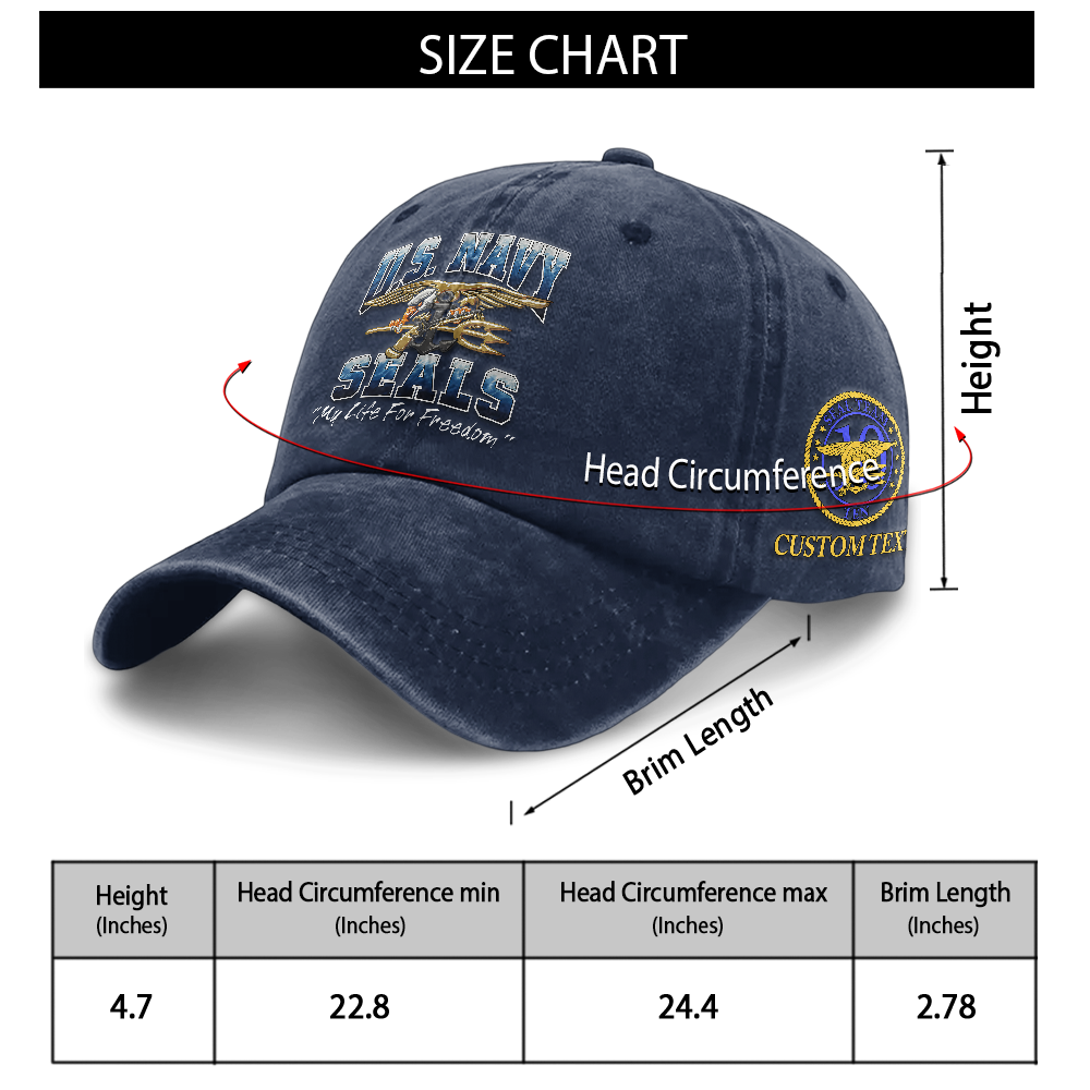 Personalizable Navy Seals Washed Cap