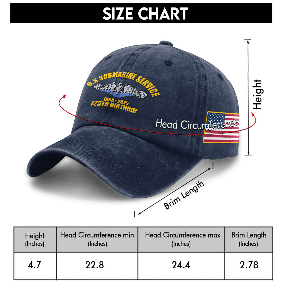 Navy Submarine 125th Birthday Washed Cap