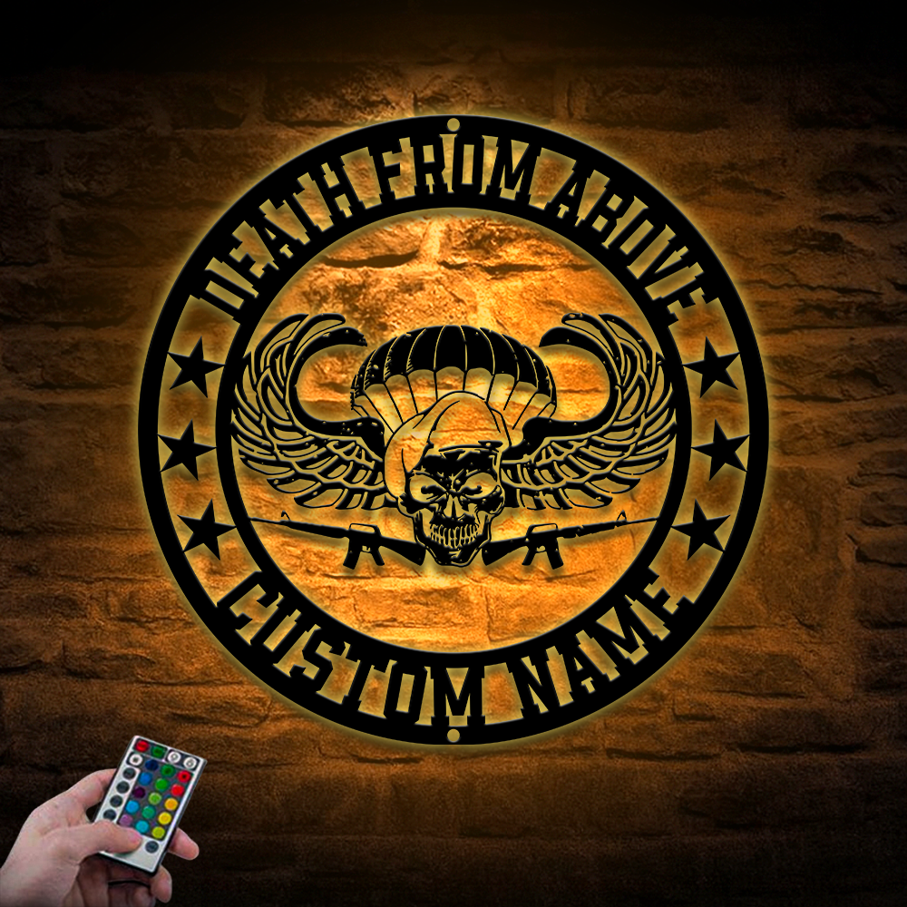 Personalized Airborne Death From Above Metal Sign Wall Art