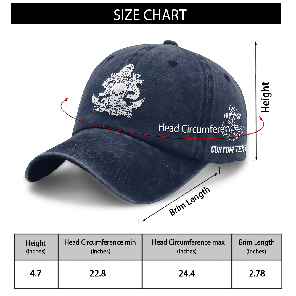 Personalizable Navy Snipes Washed Cap