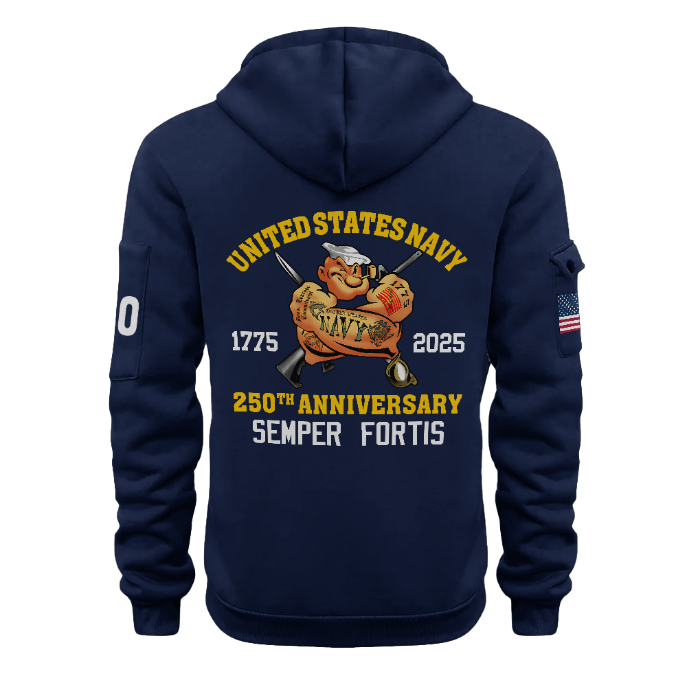 Navy 250th Anniversary Quarter Zip Hoodie