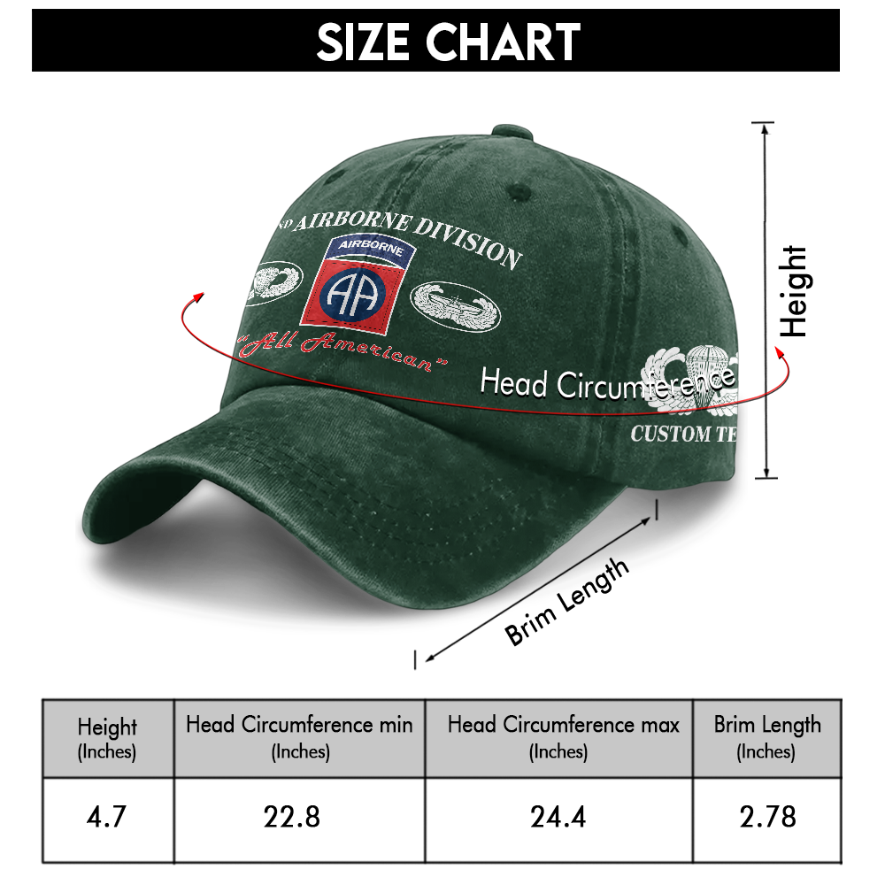 82nd Airborne All American Washed Cap