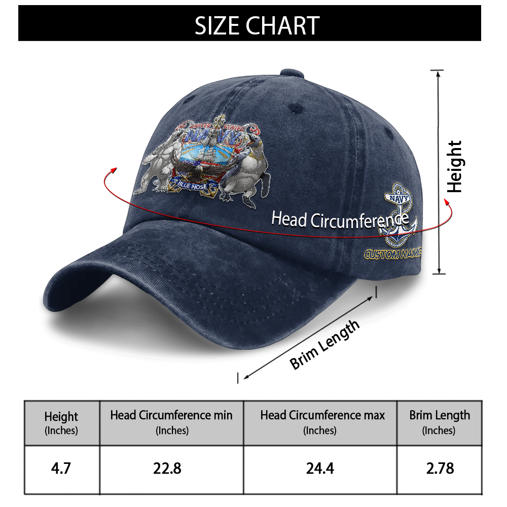Personalizable Blue Nose Washed Cap