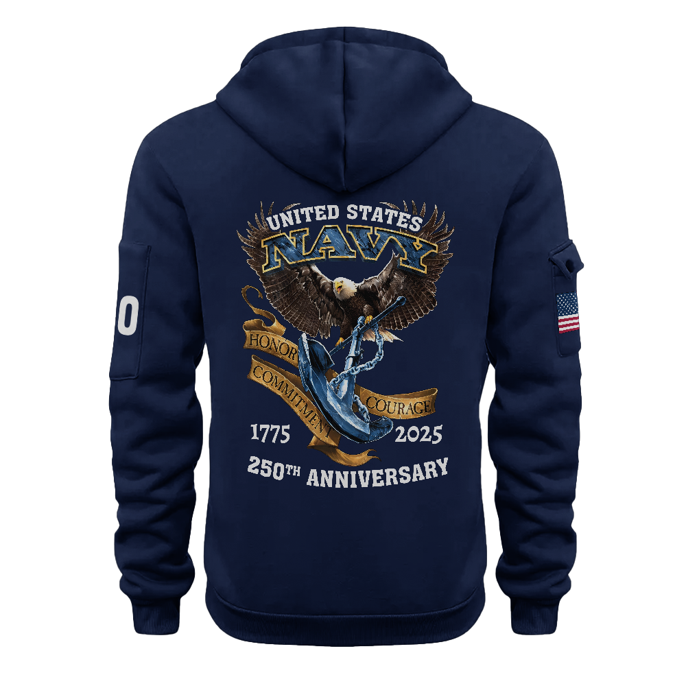 Navy 250th Anniversary Quarter Zip Hoodie