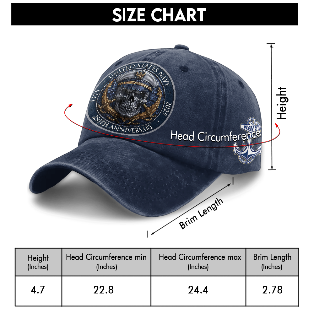 Navy 250th Anniversary Washed Cap
