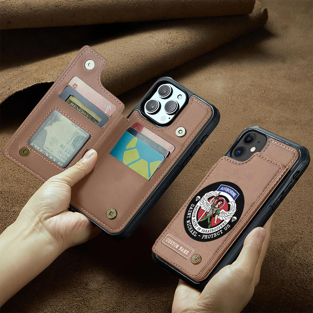 Personalizable Saint Michael Patron Of Paratroopers Wallet Phone Case