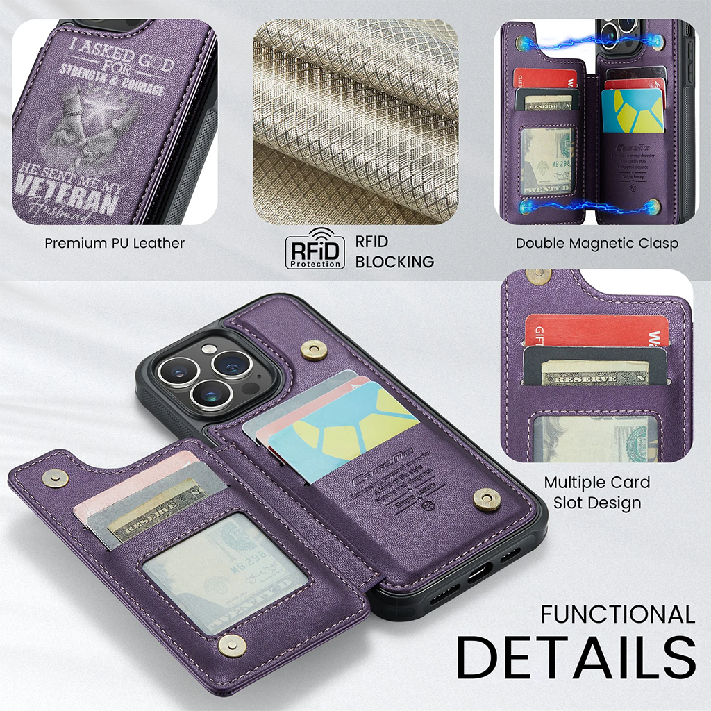 Personalizable Veteran's Wife Wallet Phone Case