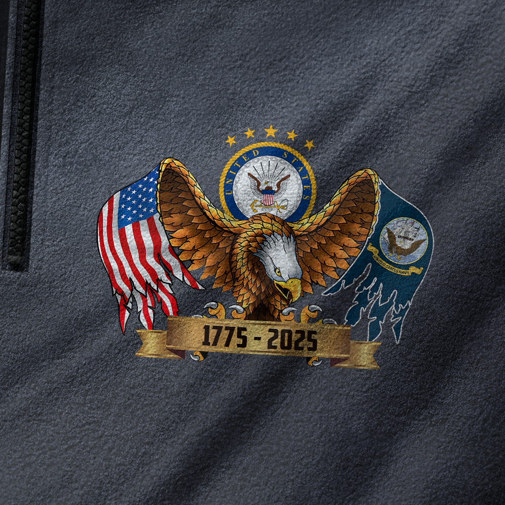 Navy 250th Anniversary Half-Zip Raglan Sweatshirt