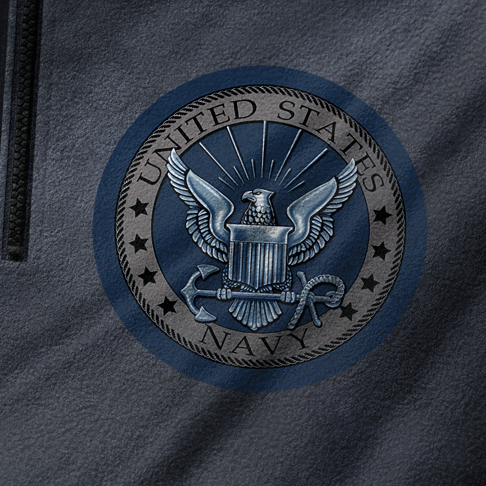 Navy Honor Courage Commitment Half-Zip Raglan Sweatshirt