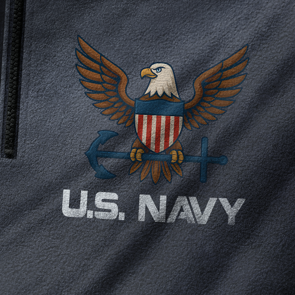 Personalizable Navy Ship Been There Done That Half-Zip Raglan Sweatshirt