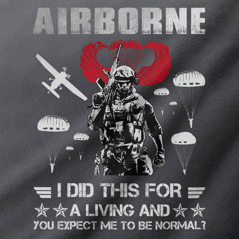 Airborne I Did This For a Living Half-Zip Raglan Sweatshirt