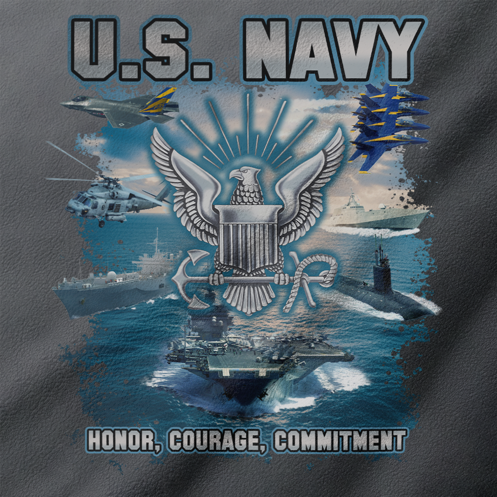 Navy Honor Courage Commitment Half-Zip Raglan Sweatshirt
