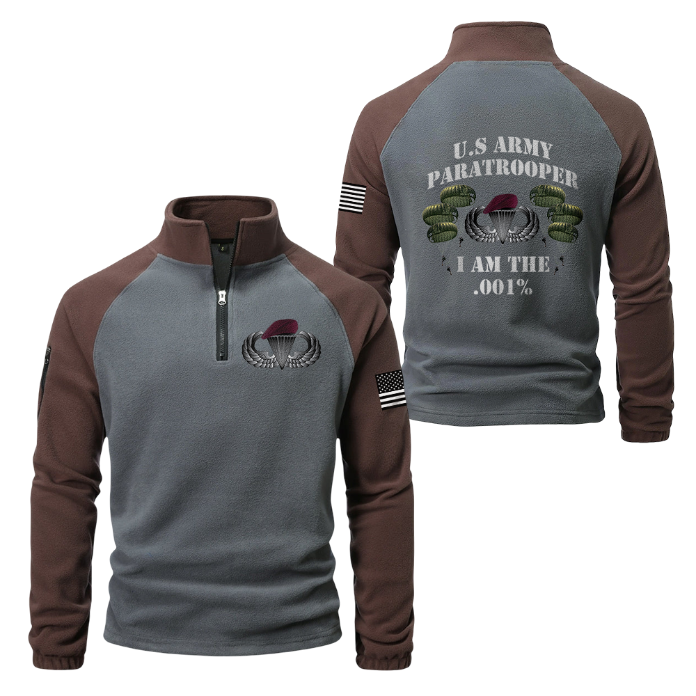 Paratrooper I Am The .001% Half-Zip Raglan Sweatshirt