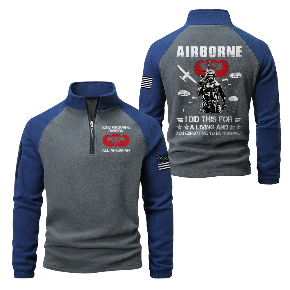 Airborne I Did This For a Living Half-Zip Raglan Sweatshirt