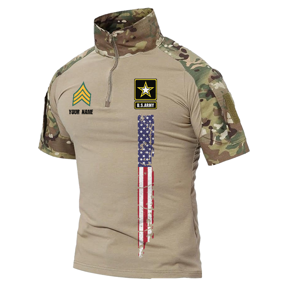 Personalized I'm A Grumpy Old Army Veteran Tactical Polo Shirt