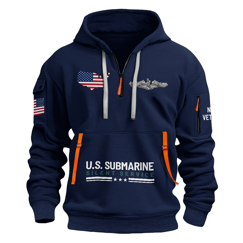 Navy Submarine Quarter Zip Hoodie