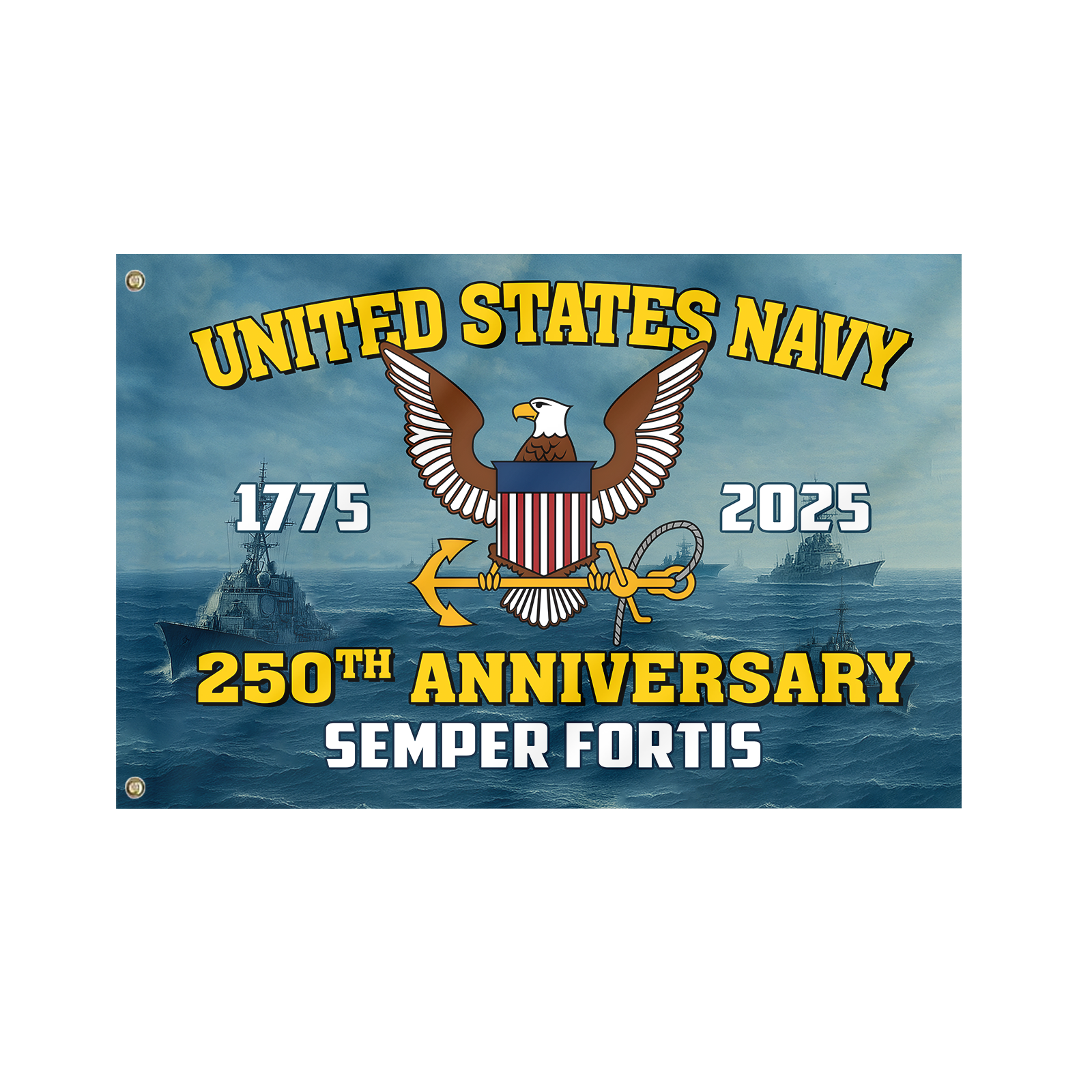 Navy 250th Anniversary House Flag