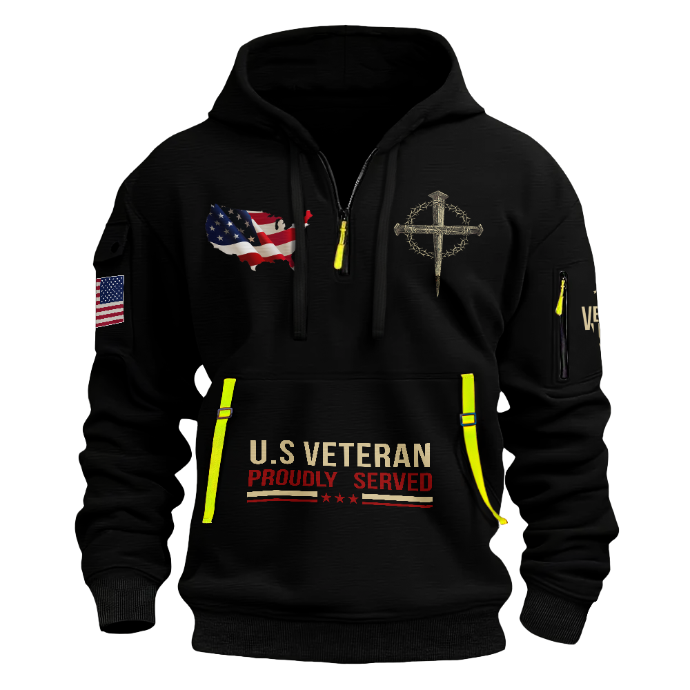 Jesus Christ And The American Veteran Quarter Zip Hoodie