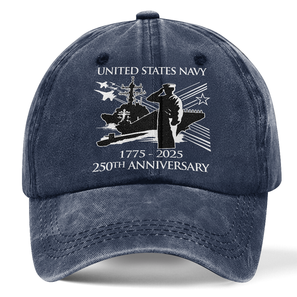 Navy 250th Anniversary Washed Cap