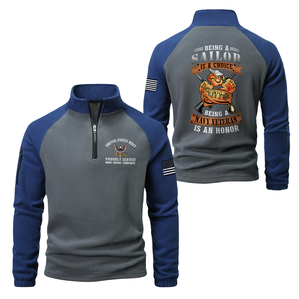 Being A Navy Veteran Is An Honor Half-Zip Raglan Sweatshirt