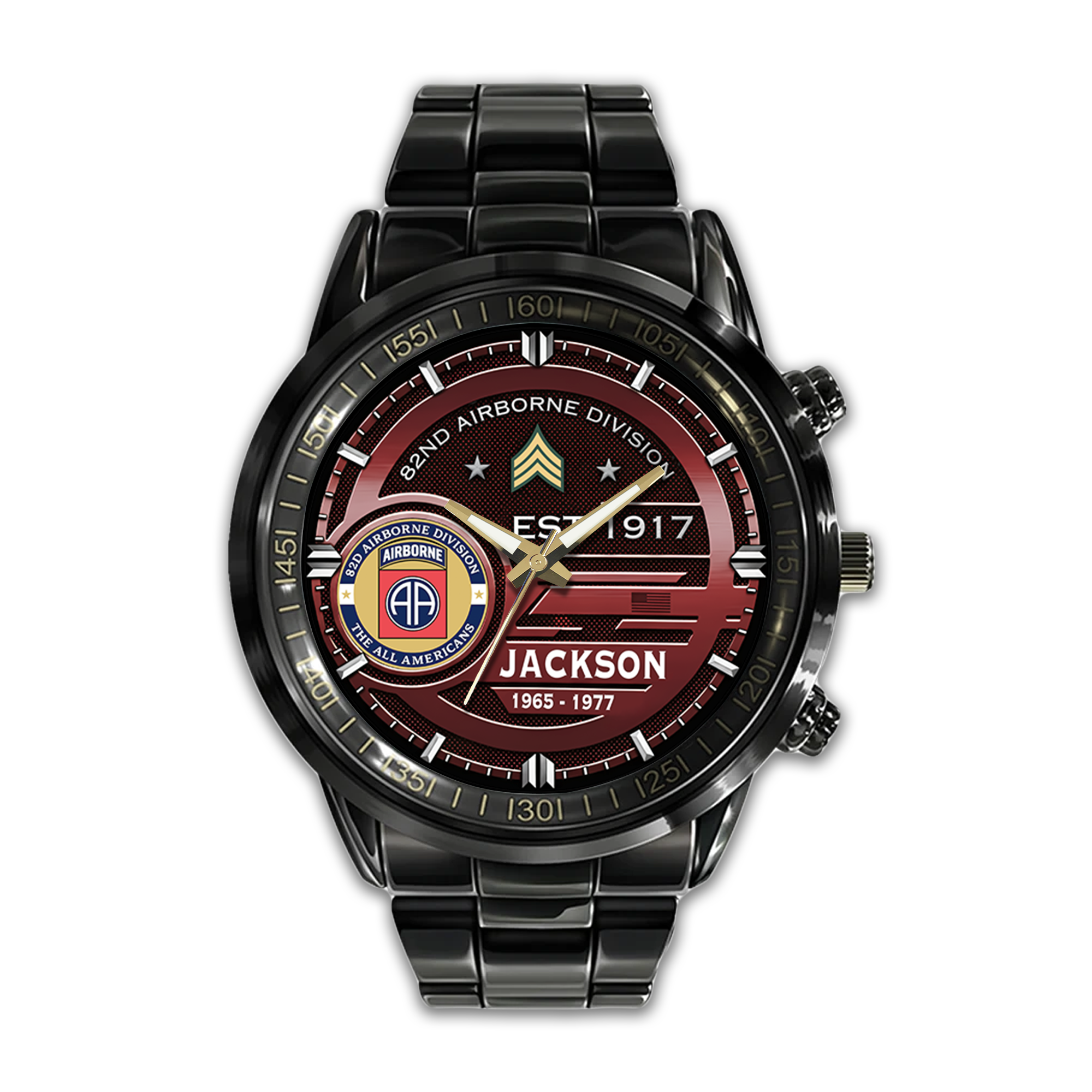 Personalizable 82nd Airborne Division Stainless Steel Watch