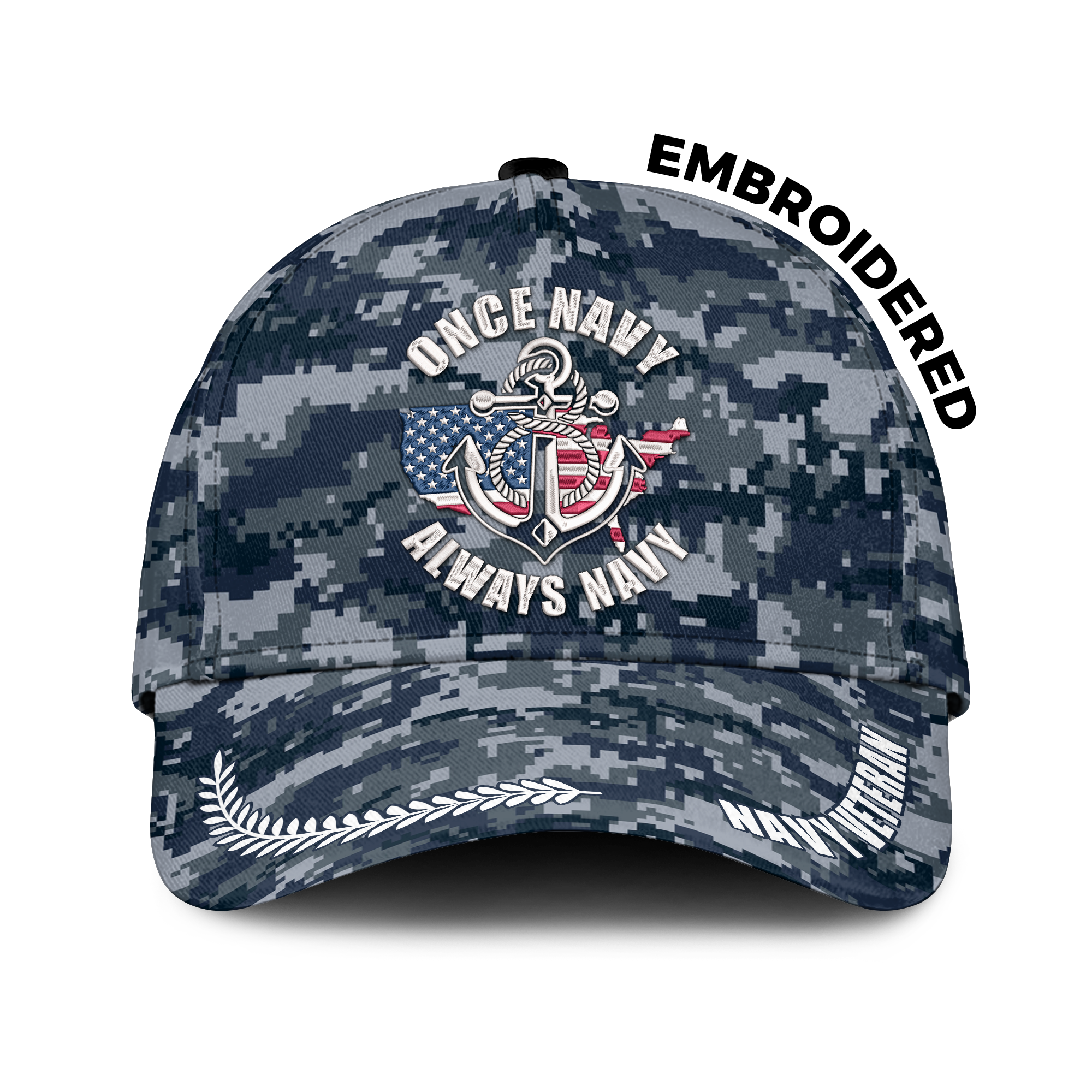 Once Navy Always Navy Embroidered & Printed Cap