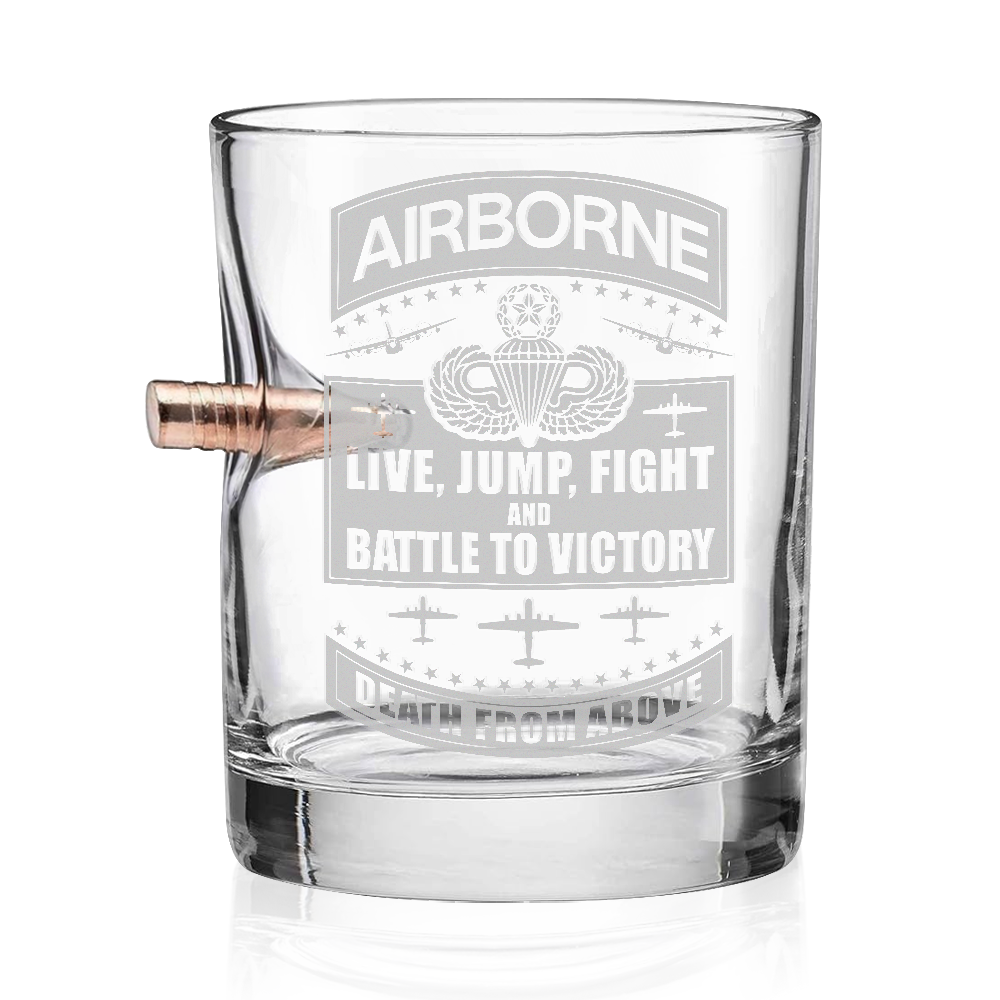 Master Wings Airborne Death From Above Bullet Whiskey Glass