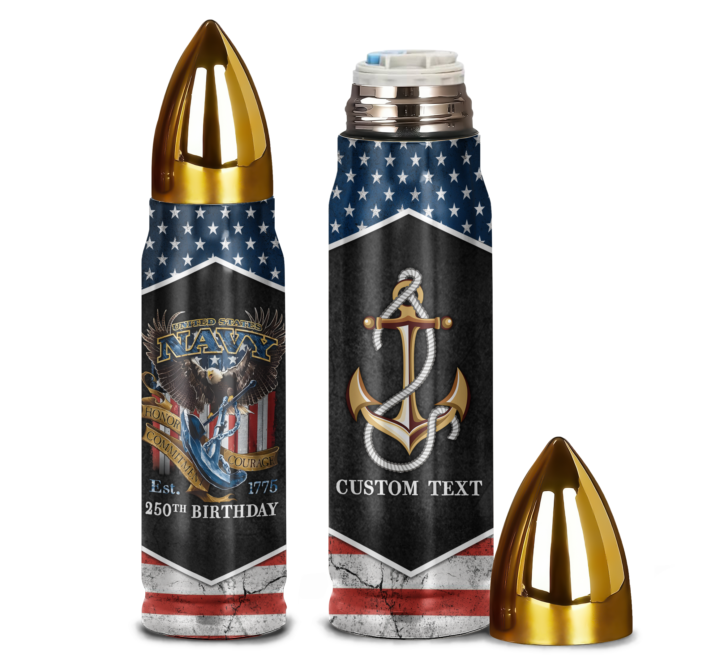 Navy 250th Anniversary Bullet Tumbler